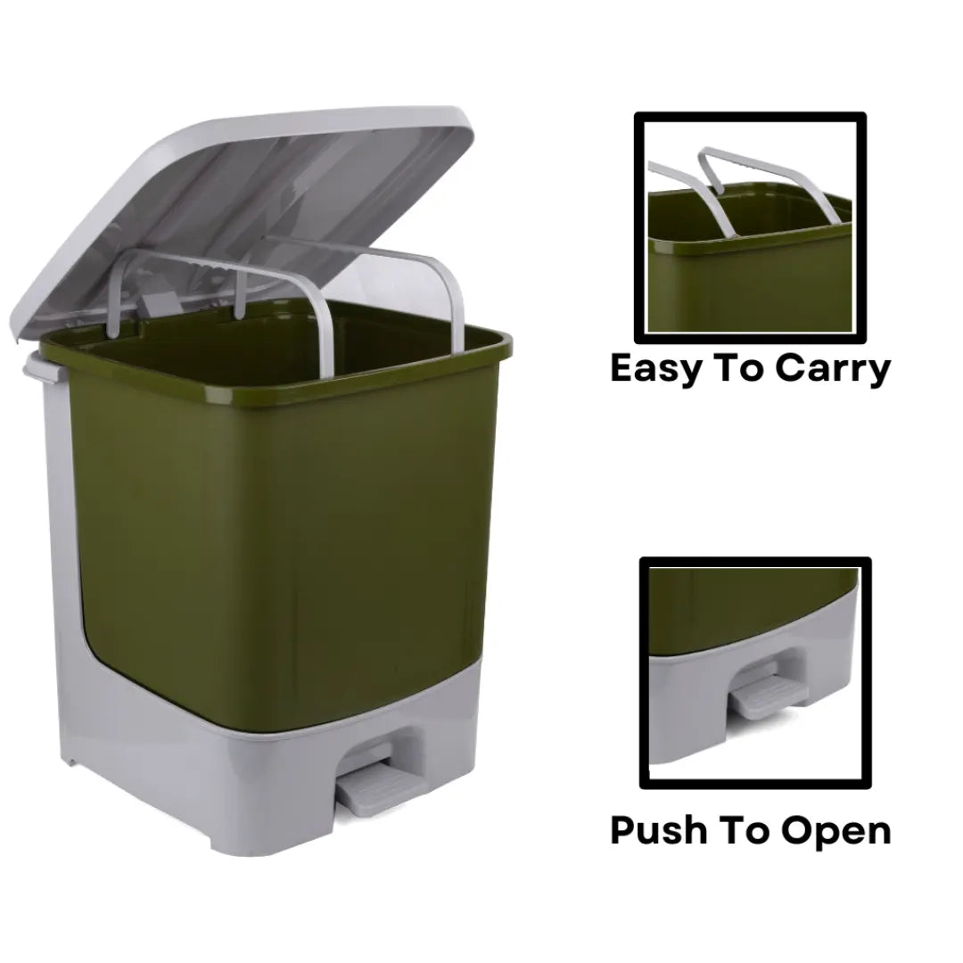 PINE GREEN 33-LITER DUSTBIN IN A MODERN OFFICE SETTING