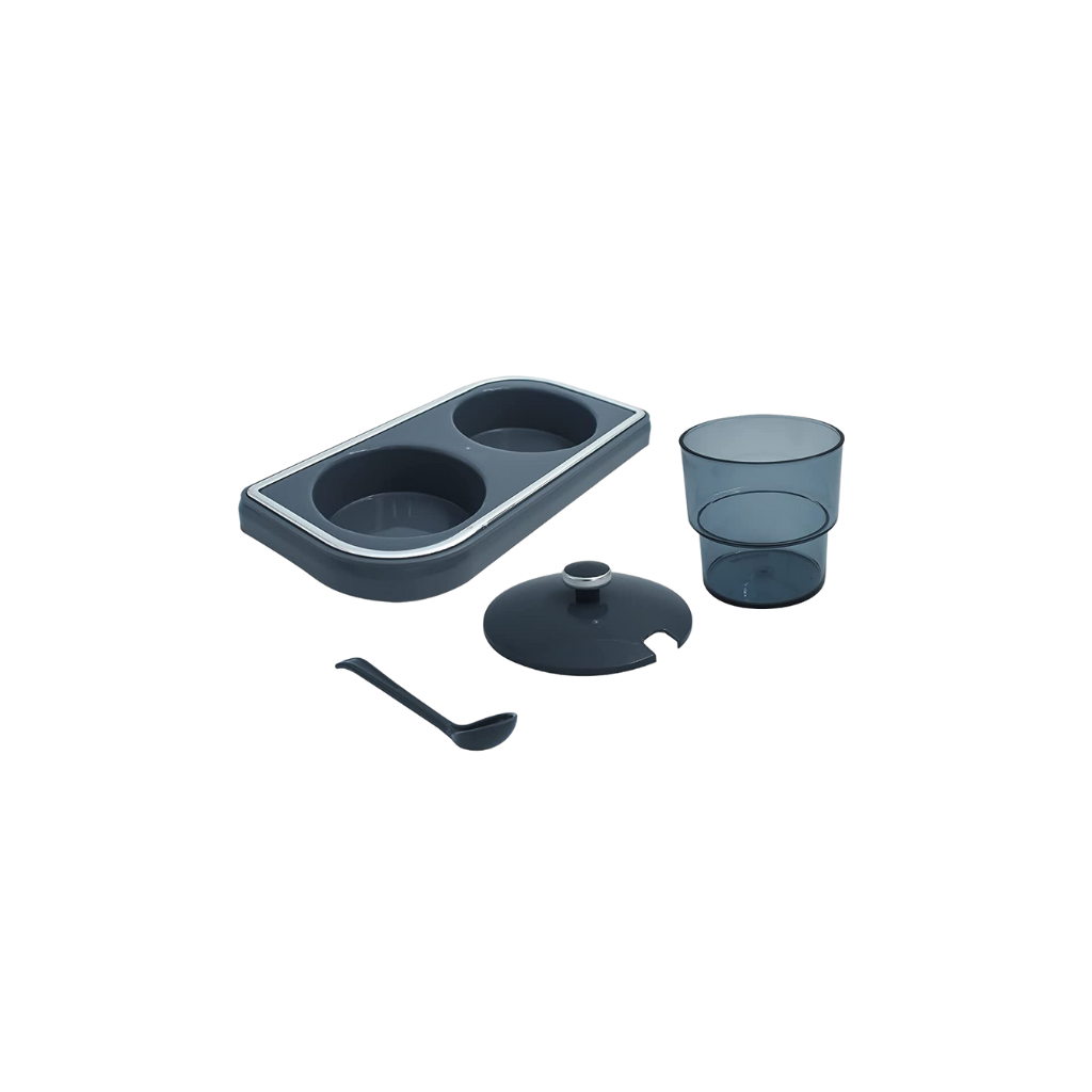 Nayasa Plastic Pickle Container Set With Spoon, Lid And Tray For Dining Table Set Of 2 NAYASA