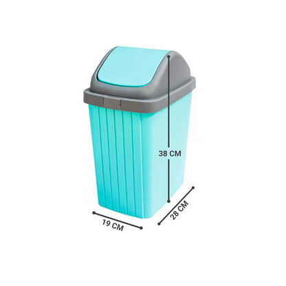 Nayasa Blue Swing Lid Bin: Stylish 12L Home & Office Dustbin