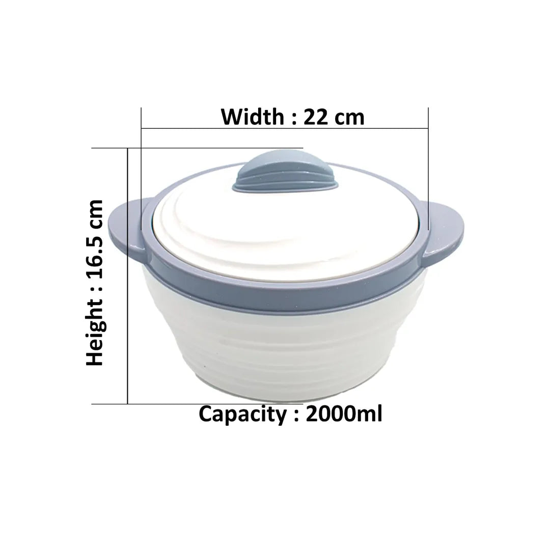 Nayasa White Cornello Casserole - 2000ml Stainless Steel with Lid