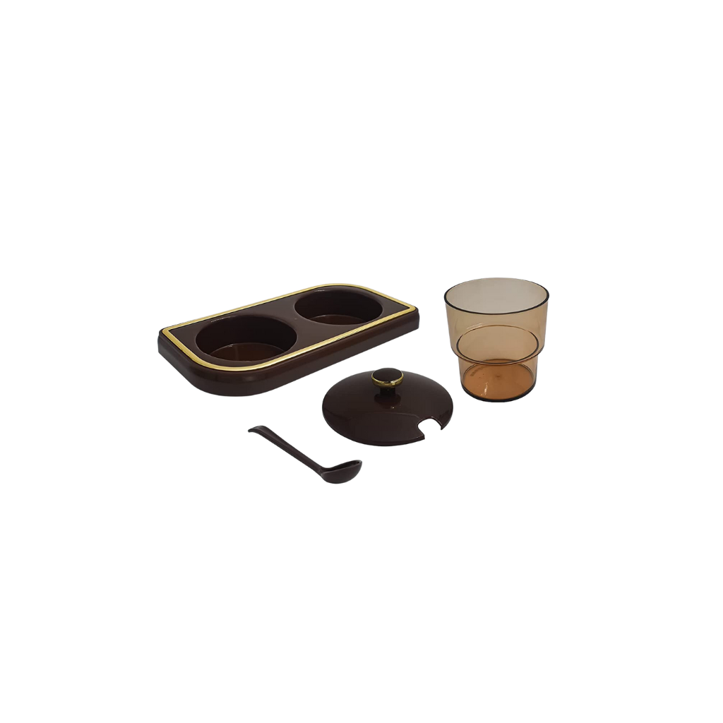 Nayasa Plastic Pickle Container Set With Spoon, Lid And Tray For Dining Table Set Of 2 NAYASA