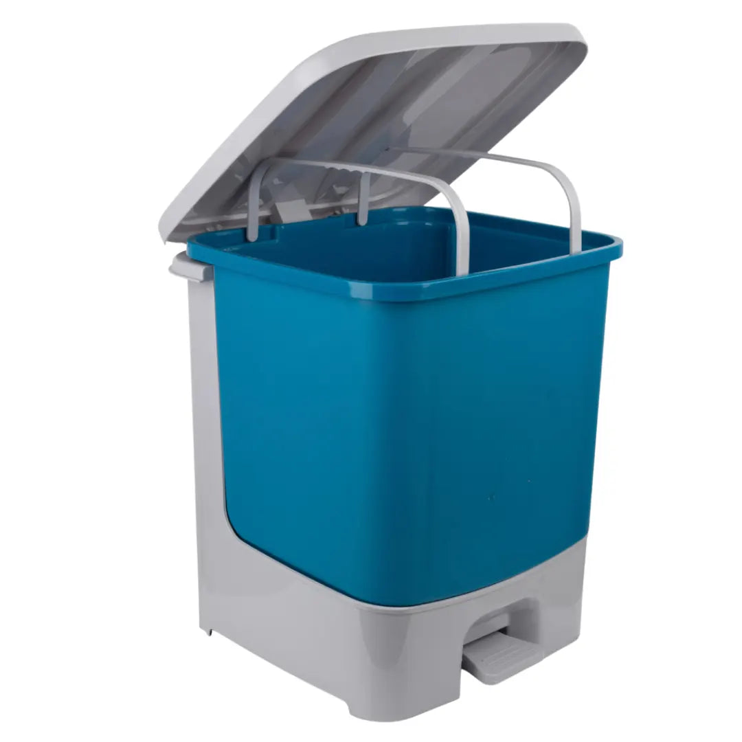 BLUE TRASH CAN WITH FOOT PEDAL