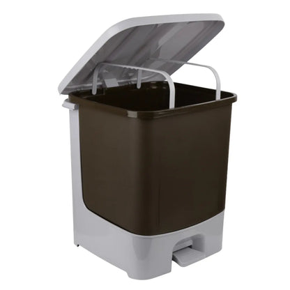 BROWN PADDLE DUSTBIN WITH FOOT PEDAL