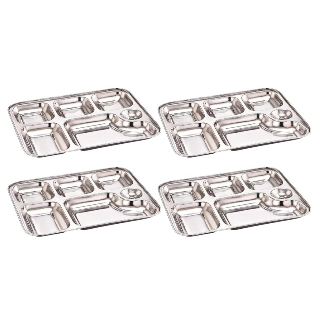 GALOOF Stainless Steel 6 in 1 Pav Bhaji Plate Set 4