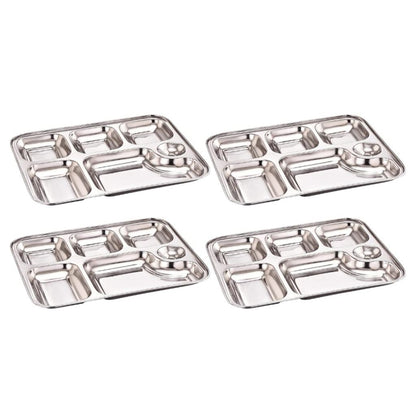 GALOOF Stainless Steel 6 in 1 Pav Bhaji Plate Set 4