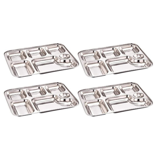 GALOOF Stainless Steel 6 in 1 Pav Bhaji Plate Set 4