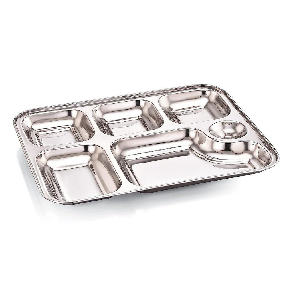 GALOOF Stainless Steel 6 in 1 Pav Bhaji Plate Set 4