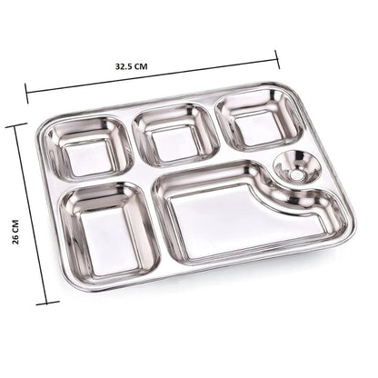 GALOOF Stainless Steel 6 in 1 Pav Bhaji Plate Set 4