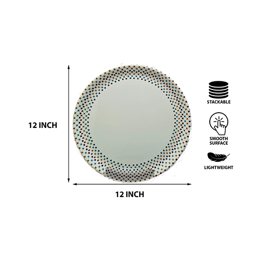 Attune White Melamine Round Dinner Plates (12 Inch, Set of 6)