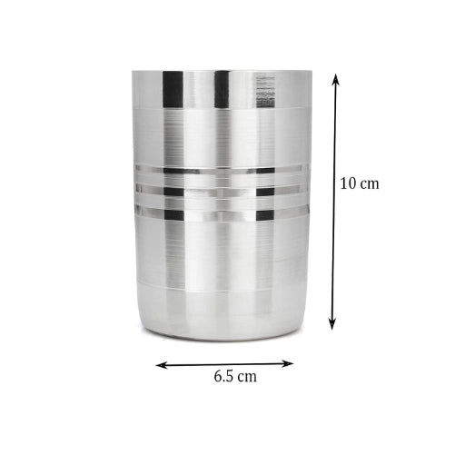 GALOOF Stainless Steel 6 pcs Water Serving Glass - 300 ml (Royal)