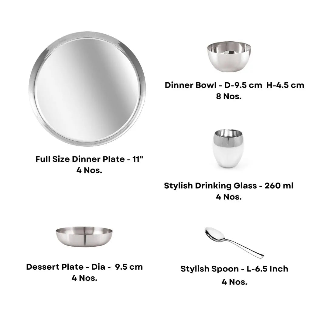 Steel Dinner Set 