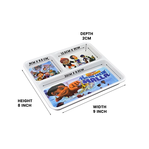 Chhota Bheem Cartoon Printed Melamine Plate for Kids Boys and Girls