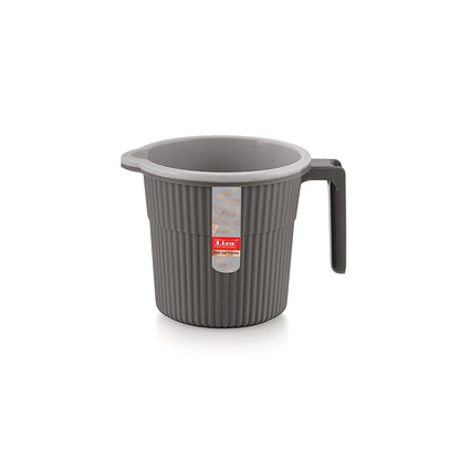 Liza Grey Plastic Bucket (20L) & Mug (1L) Set of 2