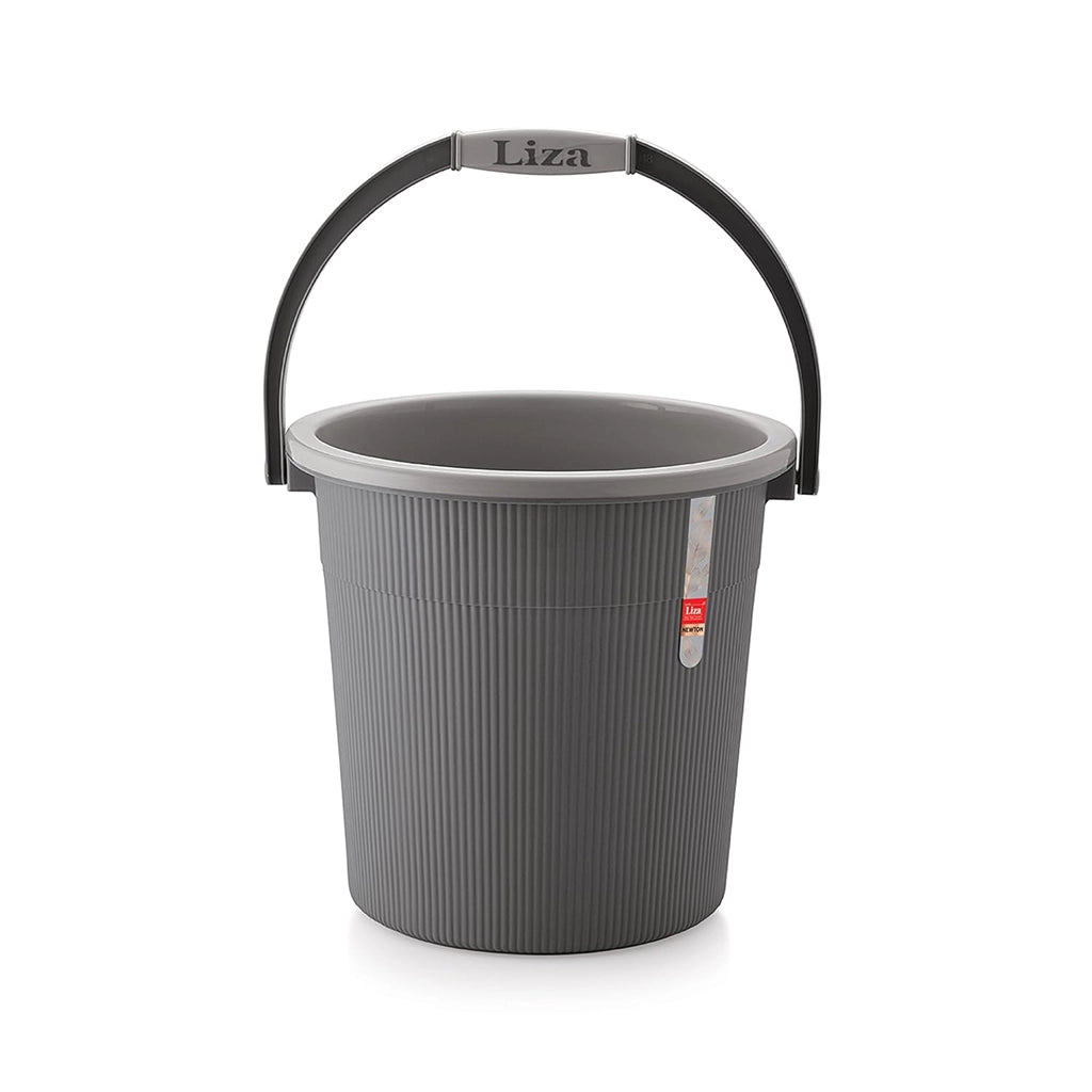 Liza Grey Plastic Bucket (20L) & Mug (1L) Set of 2