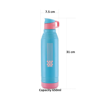 Liza Stainless Steel Smart Insulated Bottle - 650ml Blue: Perfect for Kids, Home, School