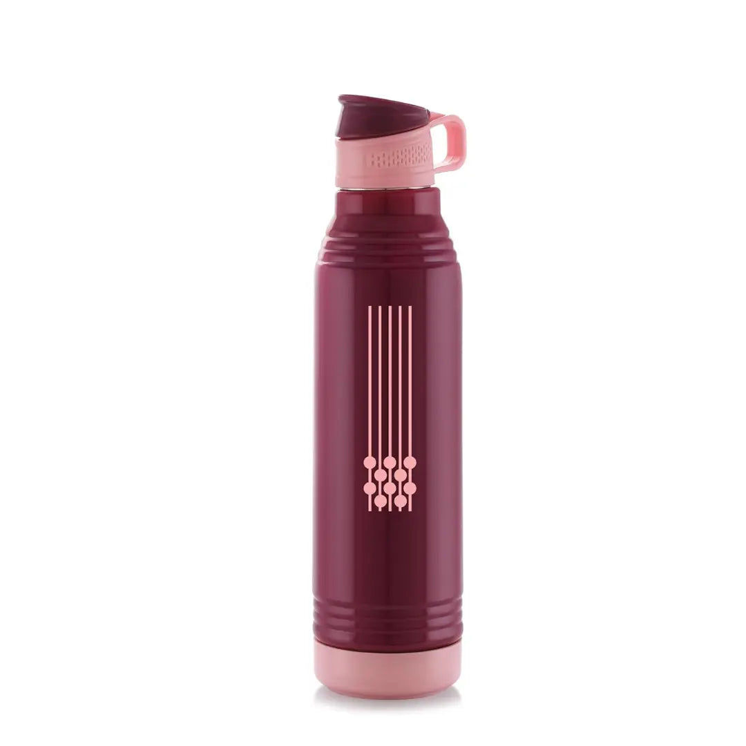 Liza Stainless Steel Smart Insulated Bottle - 650ml Maroon: Perfect for Kids, Home, School