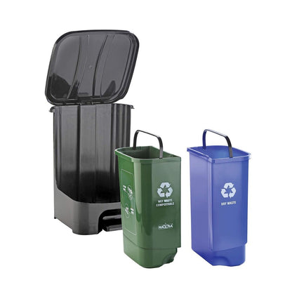 Nayasa 2 In 1 Dustbin - Dry Waste and Wet Waste Step-On Dustbin (19 Ltrs)