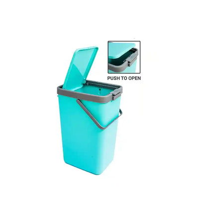 Nayasa Plastic 18-Liter Top Push Door Dustbin in Green