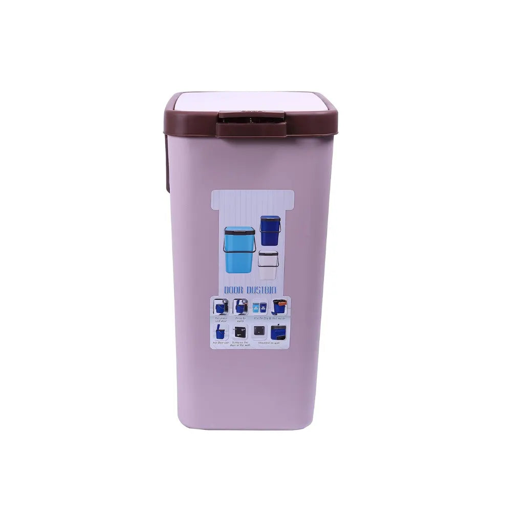 Nayasa Plastic 18 L Top Push Type Door Dustbin in Light Brown