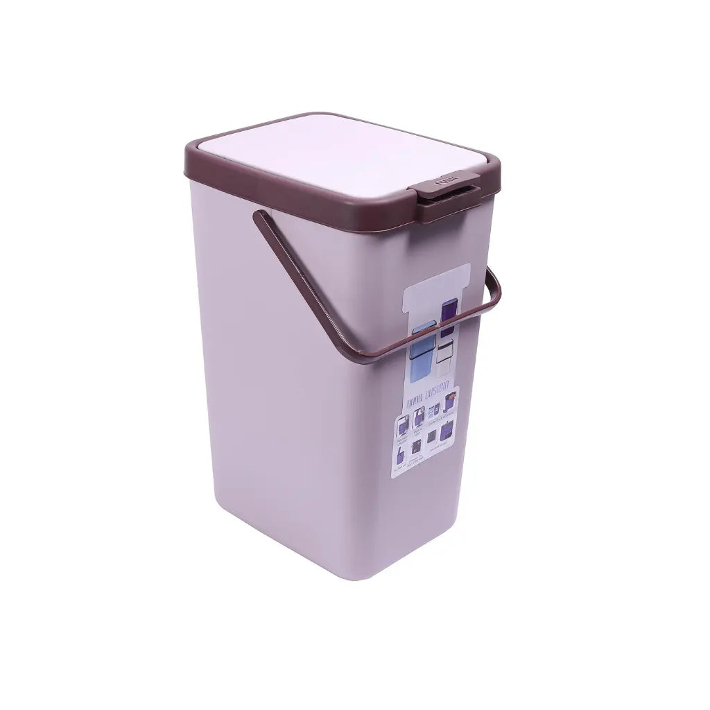 Nayasa Plastic 18 L Top Push Type Door Dustbin in Light Brown