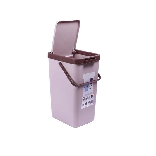 Nayasa Plastic 18 L Top Push Type Door Dustbin in Light Brown