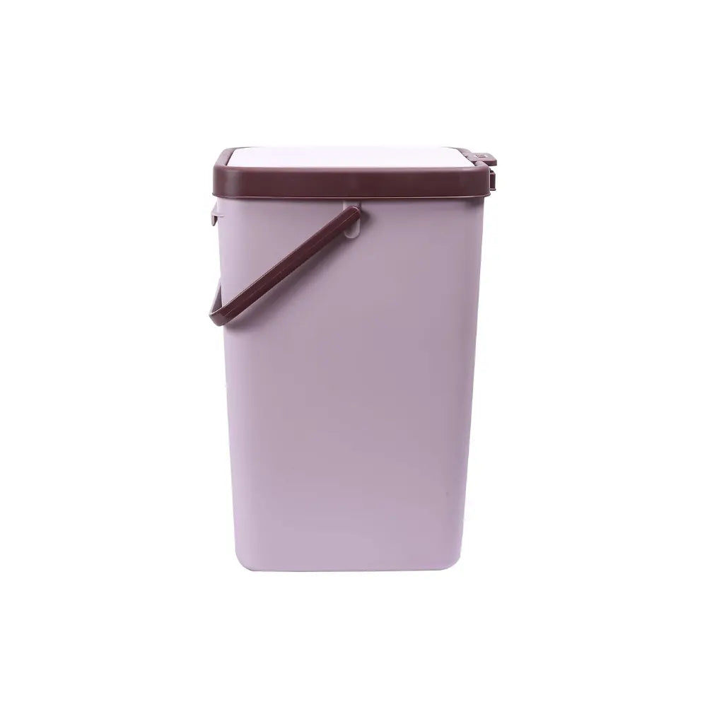 Nayasa Plastic 18 L Top Push Type Door Dustbin in Light Brown