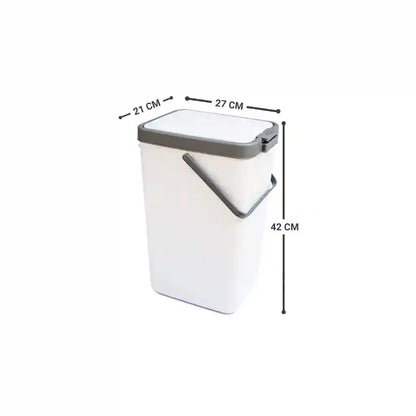 Nayasa Plastic 18 L Top Push Type Door Dustbin in Grey