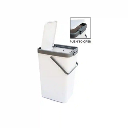 Nayasa Plastic 18 L Top Push Type Door Dustbin in Grey