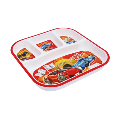 Cars Cartoon Printed kid's Plastic Dinner Plate Set of 4