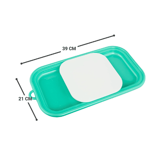 Green Plastic Chopping Board with Sliding Tray for Vegetable, Fruits, Meat and Salad