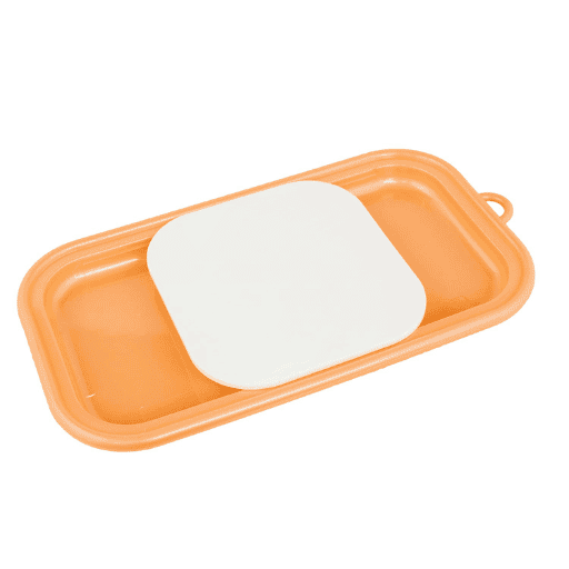 Orange Plastic Chopping Board with Sliding Tray for Vegetable, Fruits, Meat and Salad