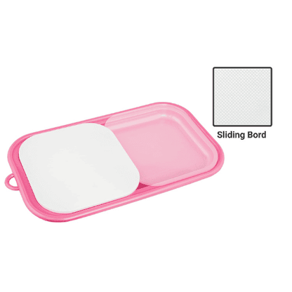 Pink Plastic Chopping Board with Sliding Tray for Vegetable, Fruits, Meat and Salad