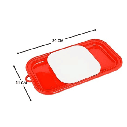 Red Plastic Chopping Board with Sliding Tray for Vegetable, Fruits, Meat and Salad