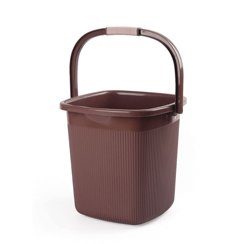 NAYASA Rimmy bathroom  Set Brown - 25L Bucket, 1.5L Mug, and Stool Combo