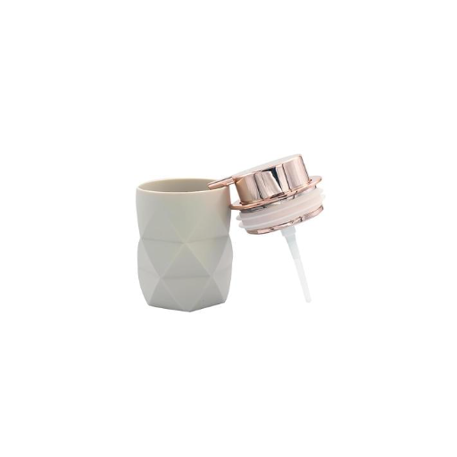 Modern Plastic Soap Dispenser - Rose Gold Finish, 300ml