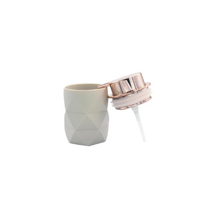 Modern Plastic Soap Dispenser - Rose Gold Finish, 300ml