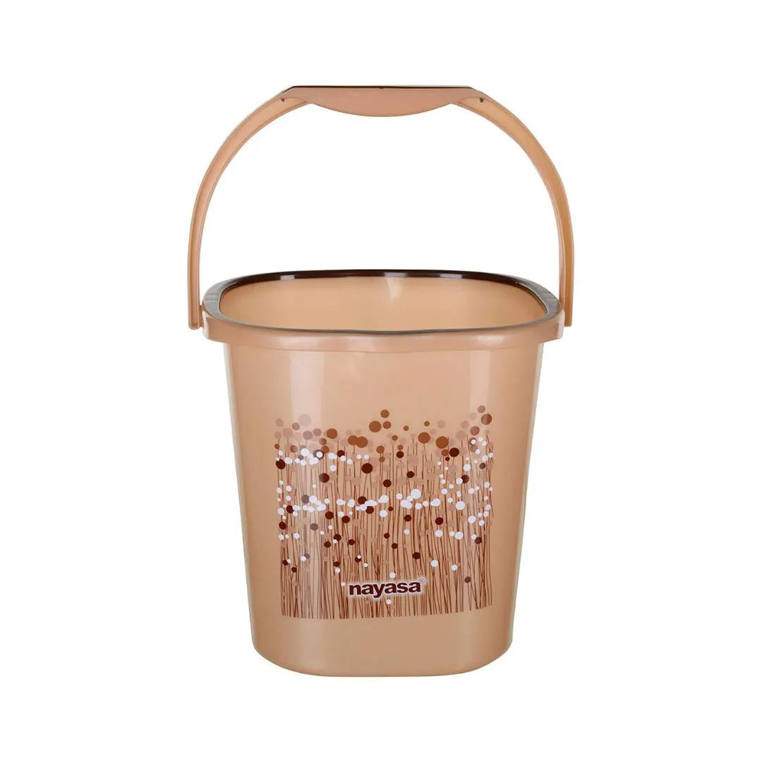 NAYASA Funk Brown Bucket(25L),Mug,Soap case & Stool Set - 4 Piece for Bathroom