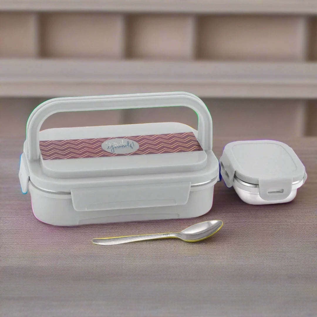 TIFFINBOX WITH CARRY HANDLE AND SPOON