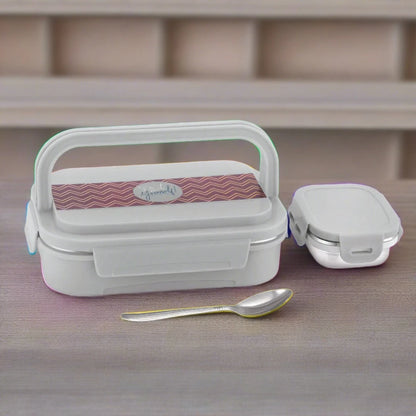 TIFFINBOX WITH CARRY HANDLE AND SPOON