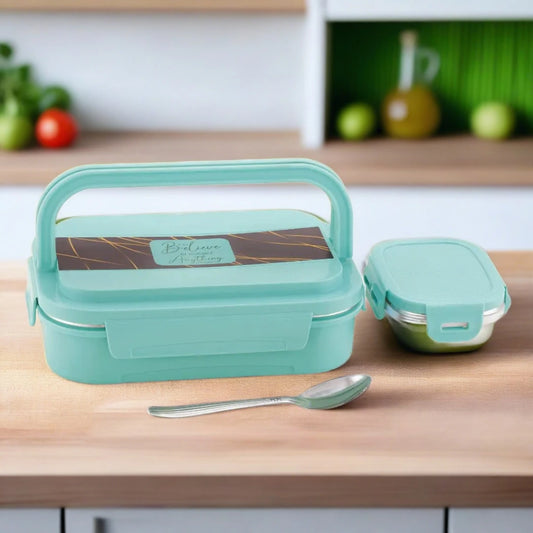 STAINLESS STEEL LUNCHBOX WITH SPOON