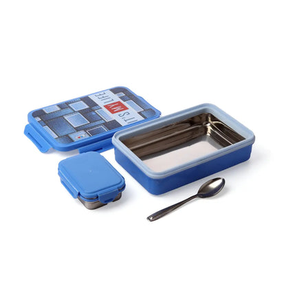 TIFFIN BOX STEEL WITH SPOON AND VEGEBOX