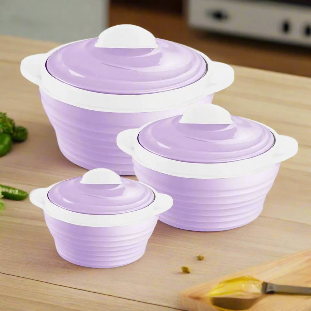 NAYASA CORNELLO CASSEROLE SET 3PC IN PURPLE