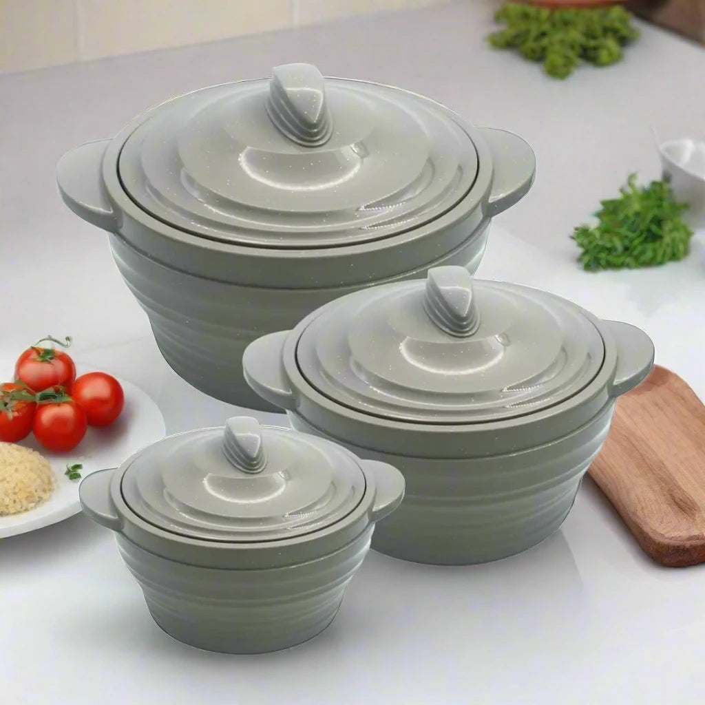 NAYASA CORNELLO CASSEROLE SET 3PC IN GREEN