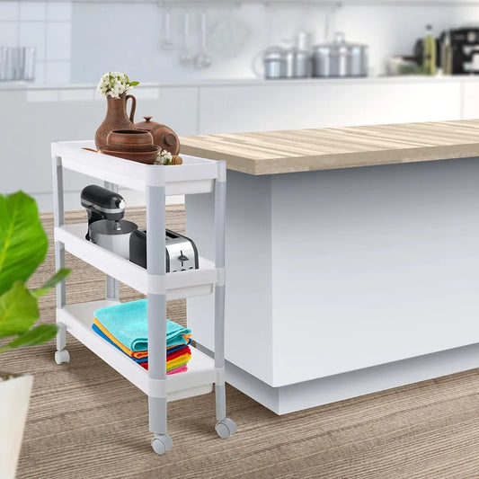 Nayasa 3-Tier Storage: Optimize Space with Stylish Efficiency in White