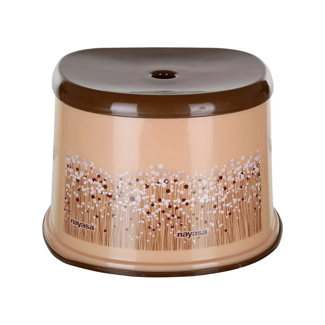 NAYASA Brown Funk Bucket,Mug & Stool Set - 3-Piece for Bathroom