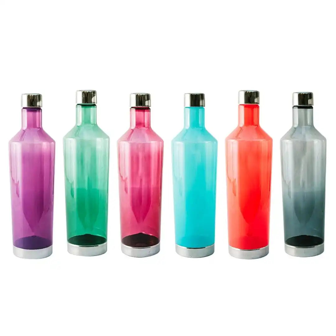 NAYASA Drink Plastic Fridge Water Bottle With Steel Base Set of 6