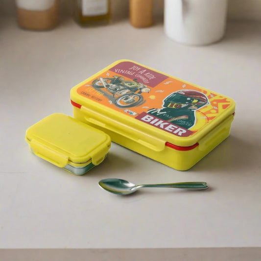 LUNCHBOX FOR SCHOOL KIDS WITH SPOON AND VEGE TABLE