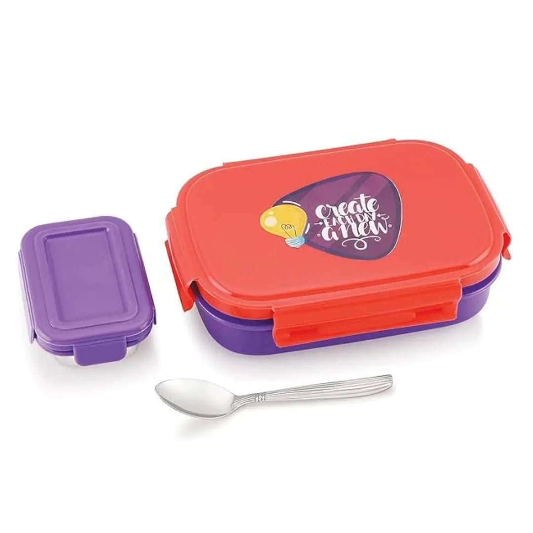 WIAAMART STEEL TIFFIN BOX WITH SPOON