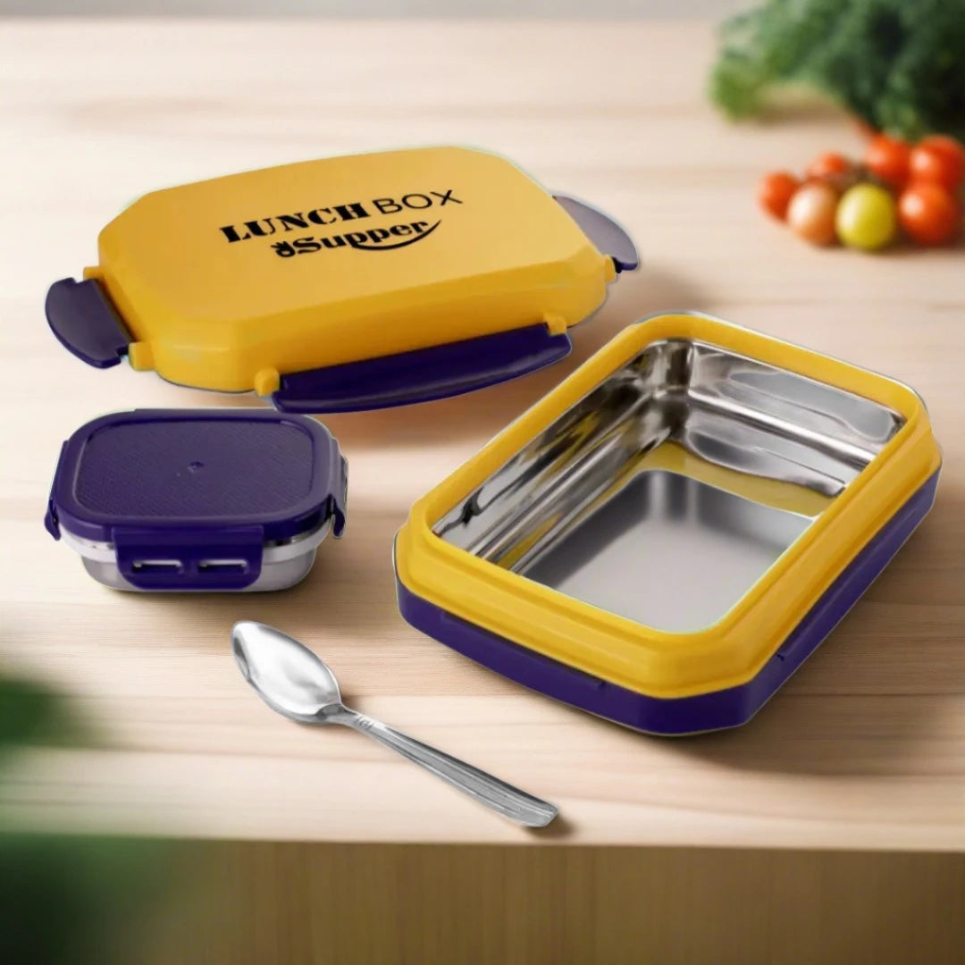 STEEL LUNCHBOX WITH SPOON